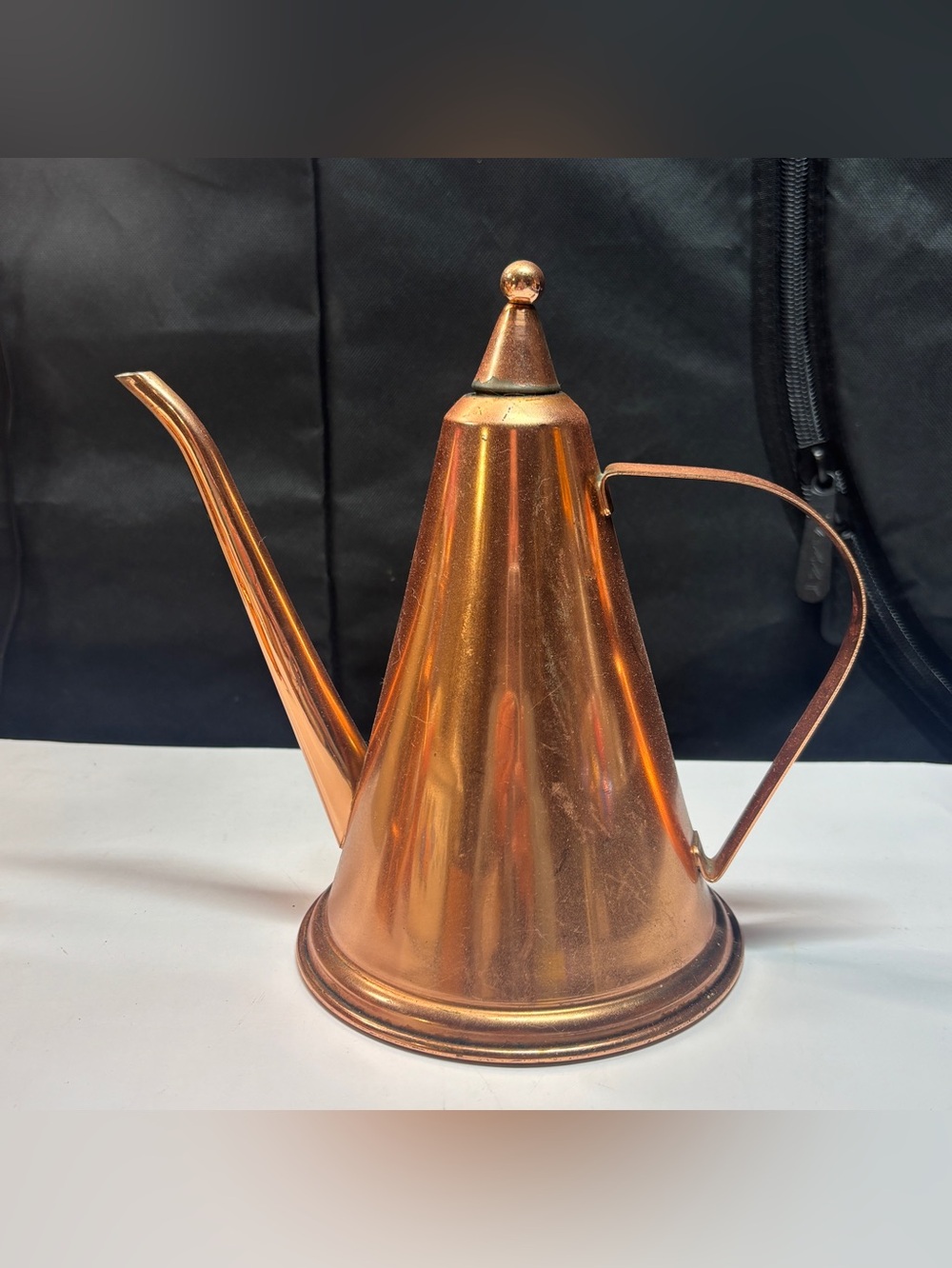 Vintage Solid Copper Olive Oil Cruet Dispenser Pitcher Korea